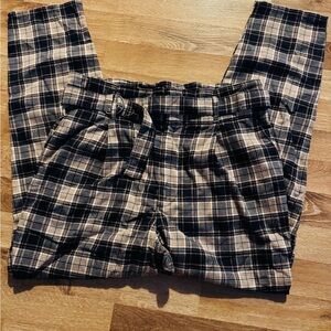 Hollister Women's Plaid Joggers - Black and Tan